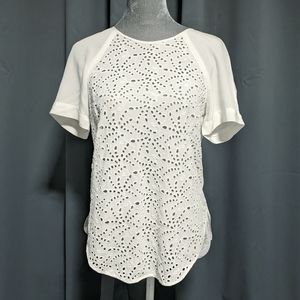 Rebecca Taylor off white silk top tee